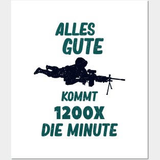 MG Maschinengewehr Soldaten Gamer Fun Posters and Art